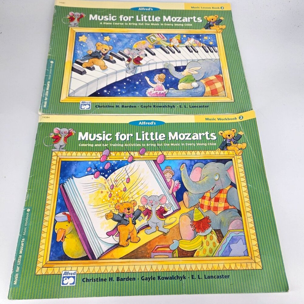 Alfred Music for Little Mozart Piano Learning Prep Level 2 Lesson Workbook Lot 2